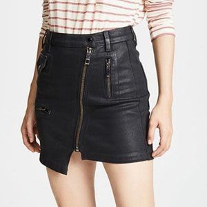 Hudson High Rise Moto Waxed Denim Skirt. Size 27